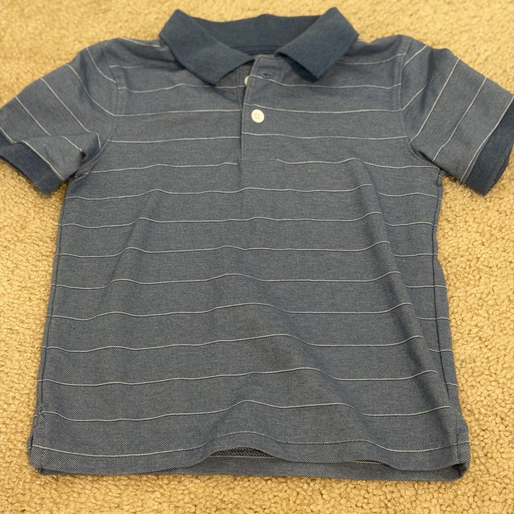 Cat & Jack Navy Striped Polo Shirt